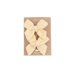 Angel Dear Solid Muslin Italian Straw - 2 Pack Bow Clips - 