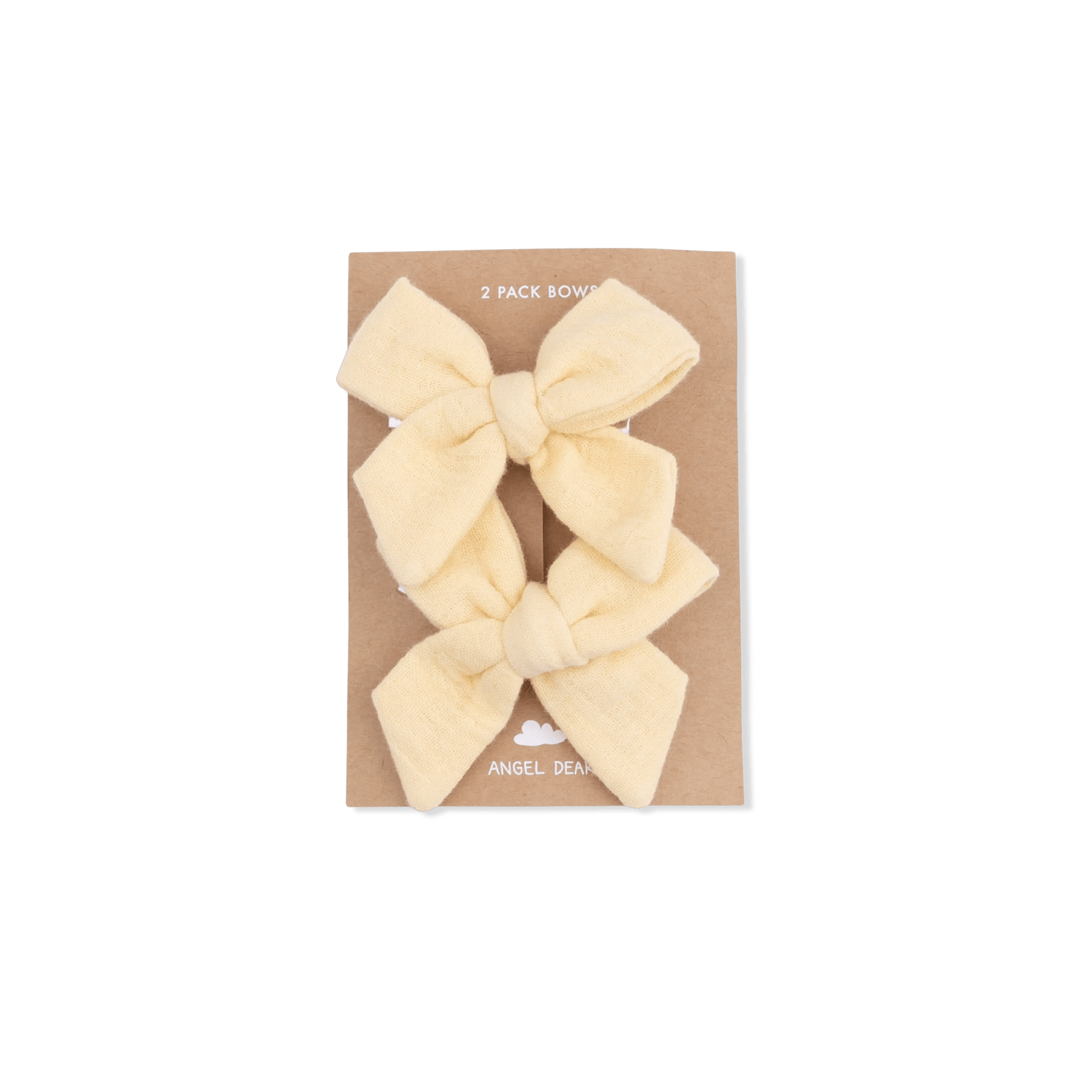 Angel Dear Solid Muslin Italian Straw - 2 Pack Bow Clips - 