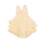 Angel Dear Solid Muslin Italian Straw - Ruffle Sunsuit - 