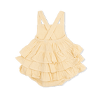 Angel Dear Solid Muslin Italian Straw - Ruffle Sunsuit - 