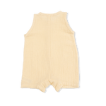 Angel Dear Solid Muslin Italian Straw - Sleeveless Shortie Romper - 