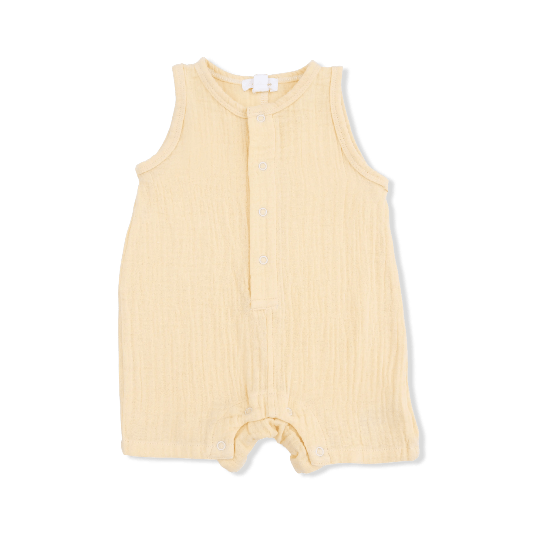 Angel Dear Solid Muslin Italian Straw - Sleeveless Shortie Romper - 