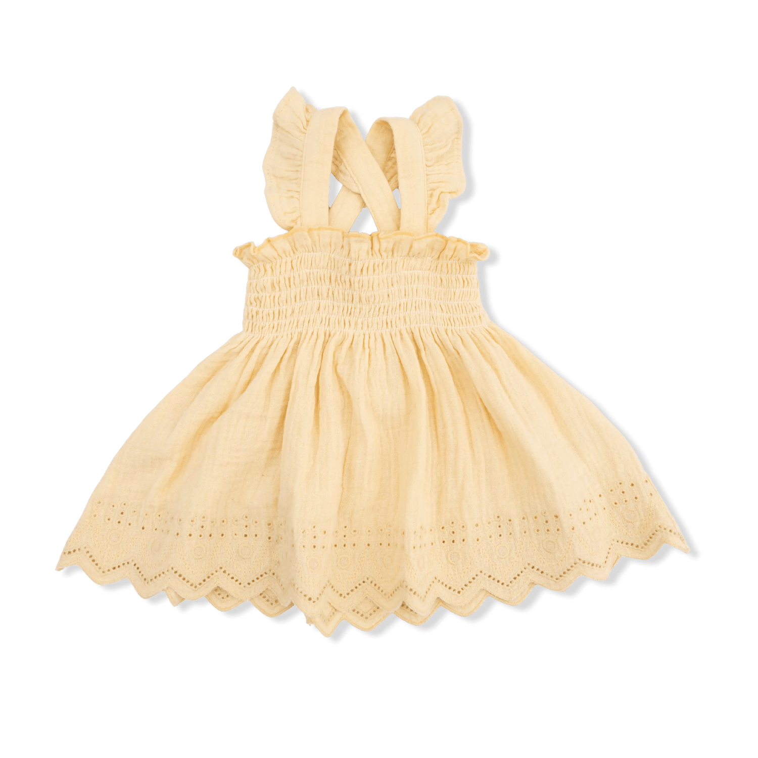 Angel Dear Solid Muslin Italian Straw - Smocked Top with Bloomer - 
