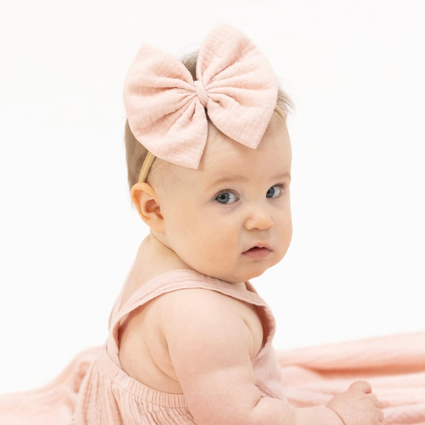 Solid Muslin Lotus - Bow on Headband - Baby & Toddler Clothing, Pink, Child, Headgear, Headband | Everetts Place