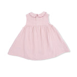 Angel Dear Solid Muslin Lotus - Petal Collar Dress Set - 