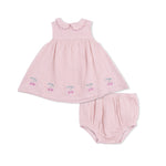 Angel Dear Solid Muslin Lotus - Petal Collar Dress Set - 