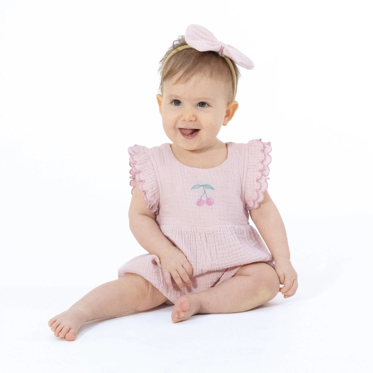 Angel Dear Solid Muslin Lotus - Scallop Ruffle Shortie - 