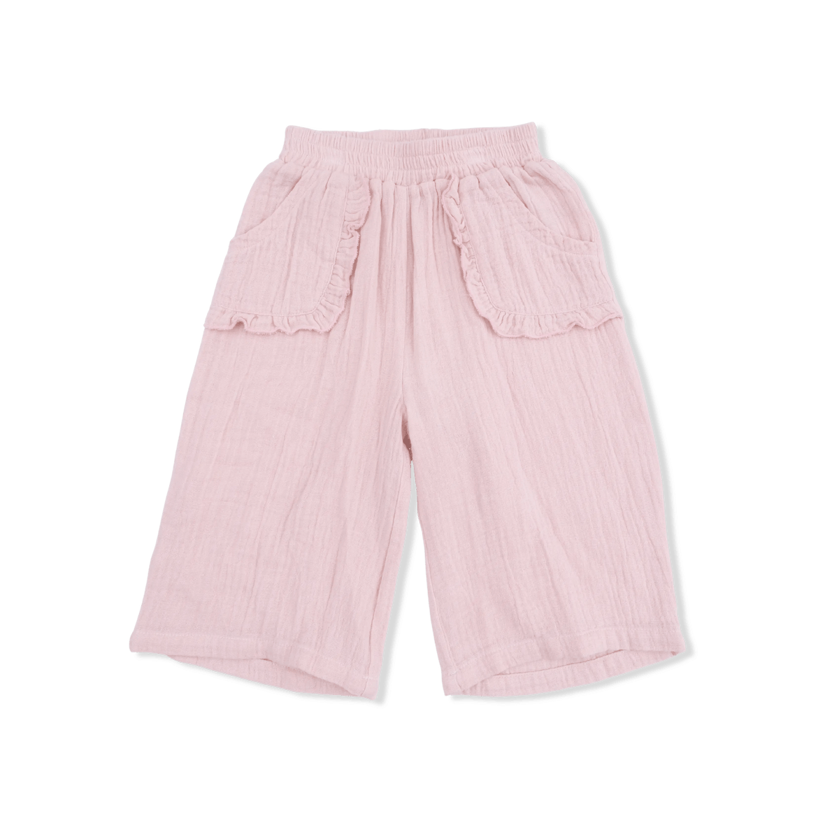 Angel Dear Solid Muslin Lotus - Wide Leg Pant with Ruffle Pocket - 