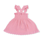 Angel Dear Solid Muslin Poignant Pink - Smocked Top with Bloomer - 
