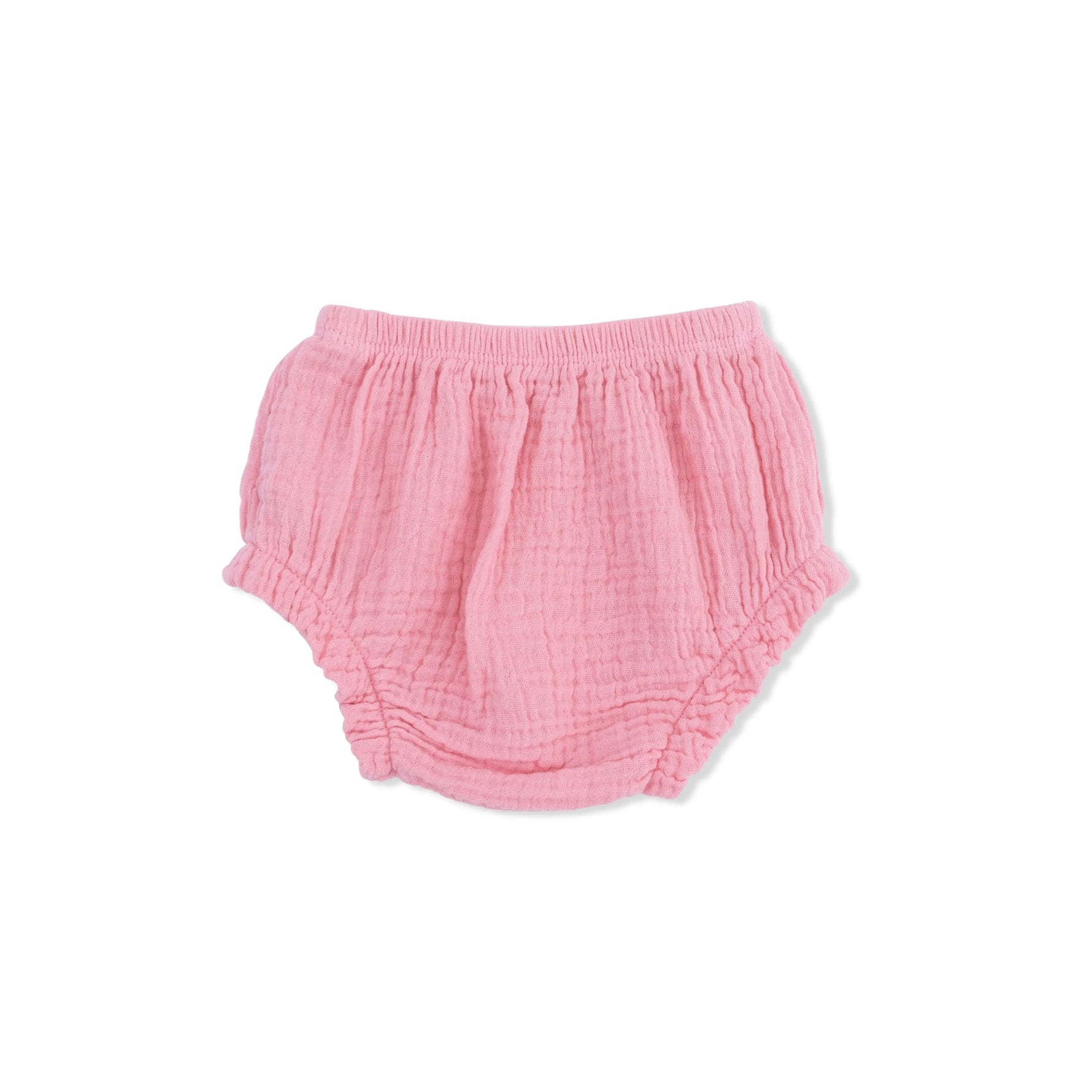 Angel Dear Solid Muslin Poignant Pink - Smocked Top with Bloomer - 