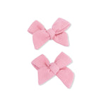 Angel Dear Solid Muslin Poignant Pink - Tutu Bubble & 2 Pack Bow Clips Set - 