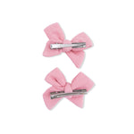 Angel Dear Solid Muslin Poignant Pink - Tutu Bubble & 2 Pack Bow Clips Set - 