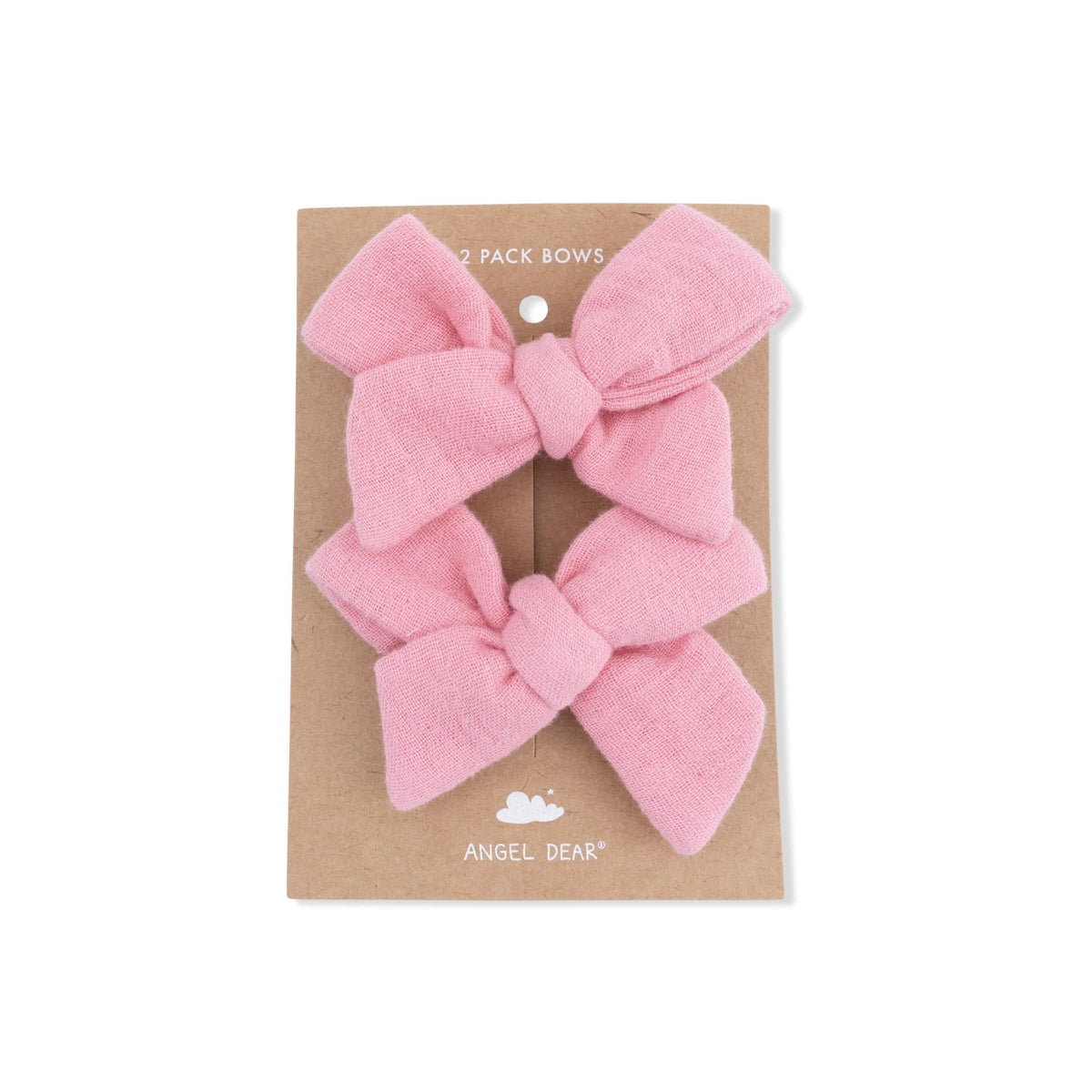 Angel Dear Solid Muslin Poignant Pink - Tutu Bubble & 2 Pack Bow Clips Set - 