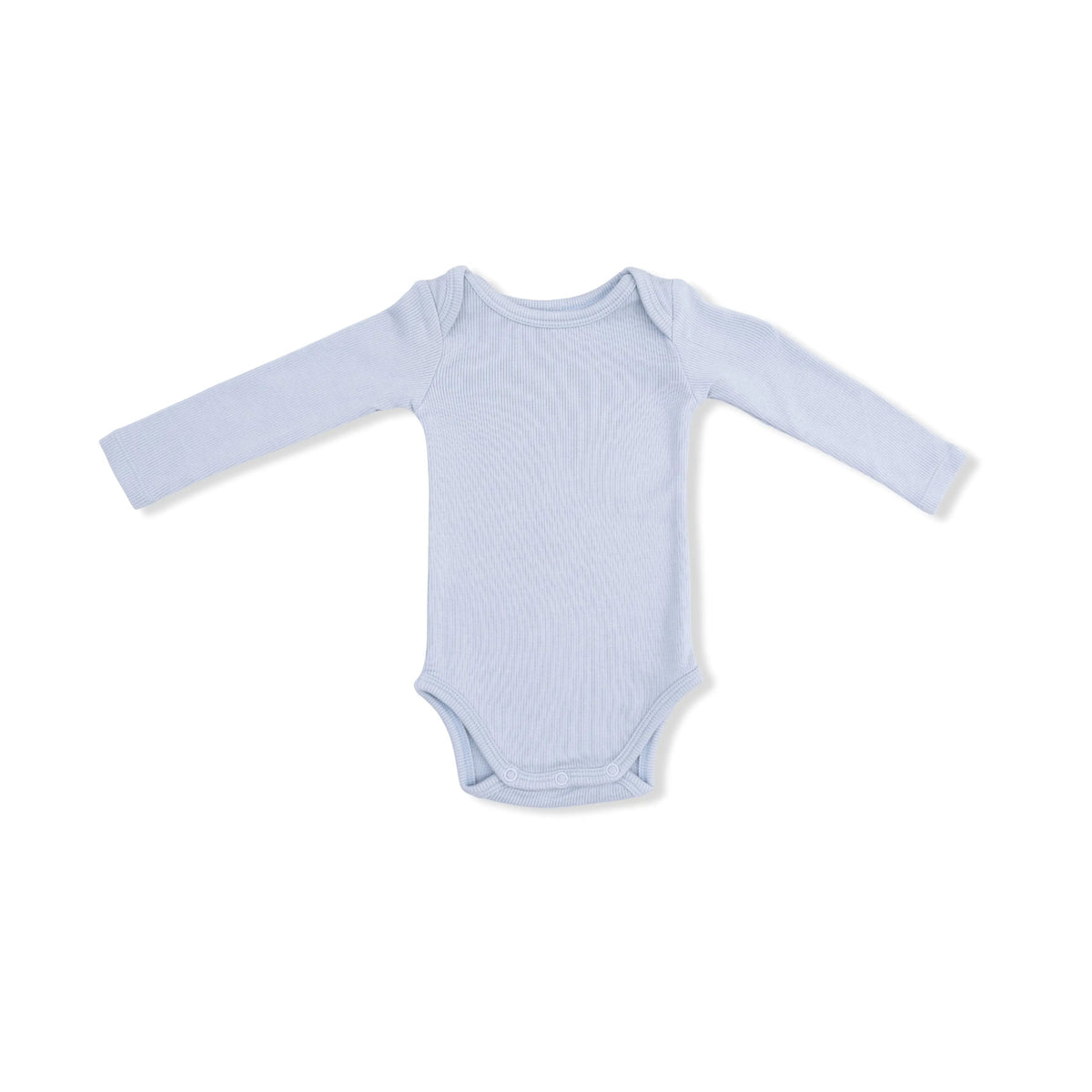 Angel Dear Solid Niagara Mist Rib - Long Sleeve Bodysuit - 