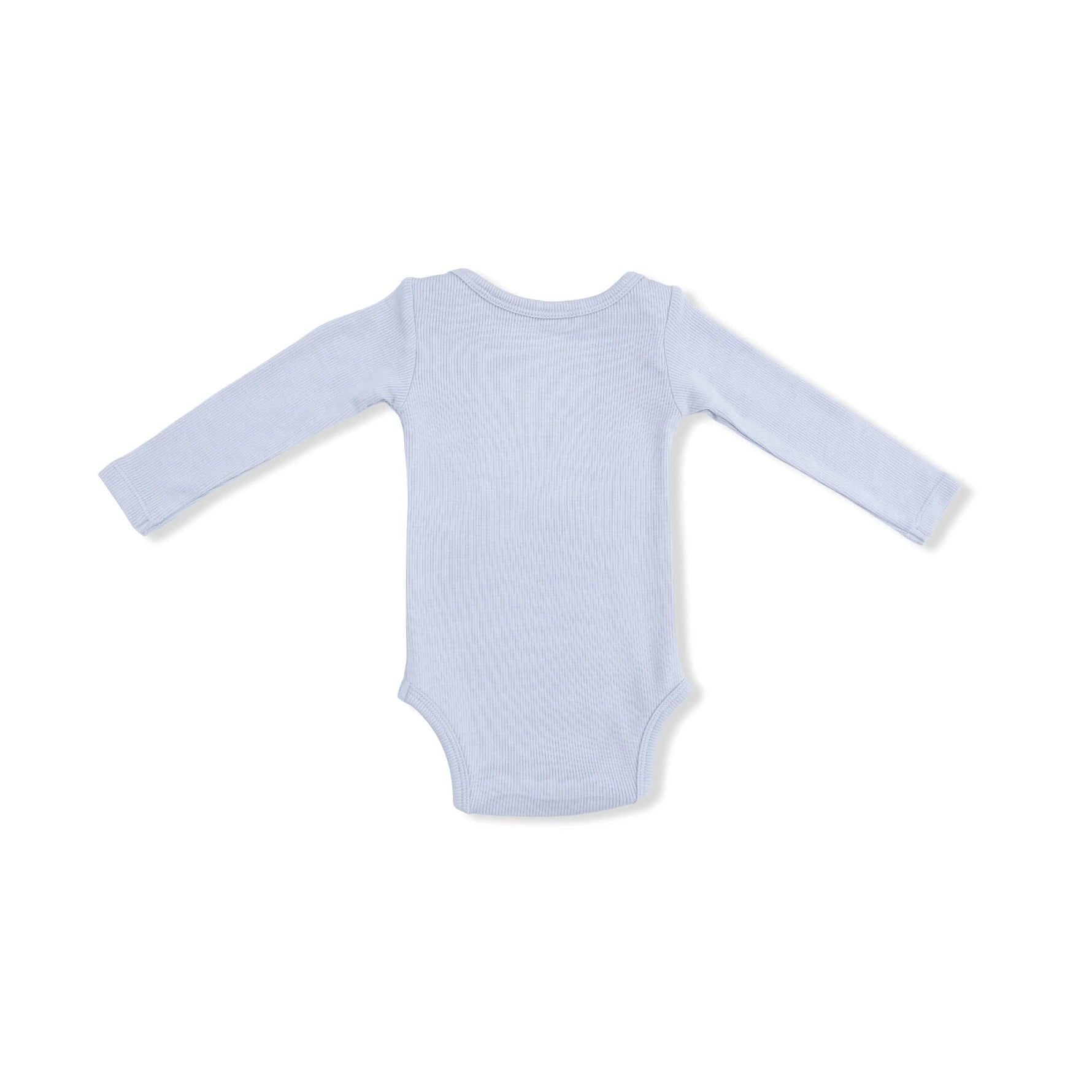 Angel Dear Solid Niagara Mist Rib - Long Sleeve Bodysuit - 