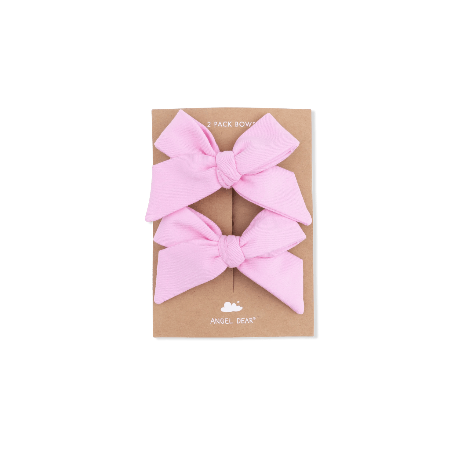 Angel Dear Solid Pink Frosting - 2 Pack Bow Clips - 