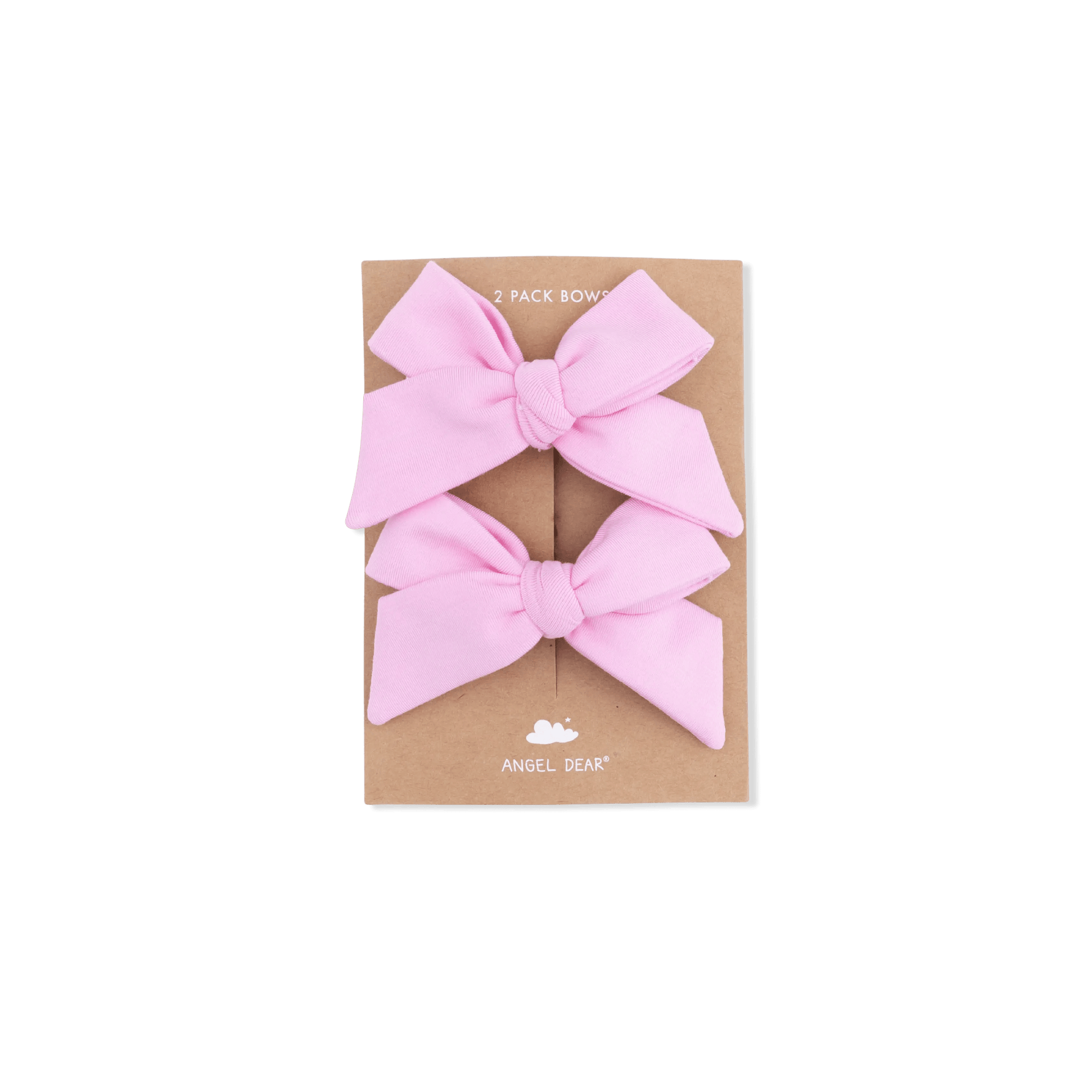 Angel Dear Solid Pink Frosting - 2 Pack Bow Clips - 