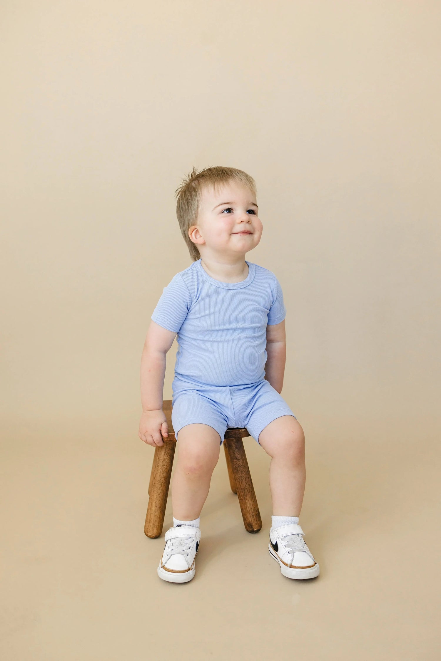 Solid Ribbed Bamboo 2pc Pajamas - more colors - Blue, Cheek, Sleeve, Skin, Baby & Toddler Clothing | Everetts Place