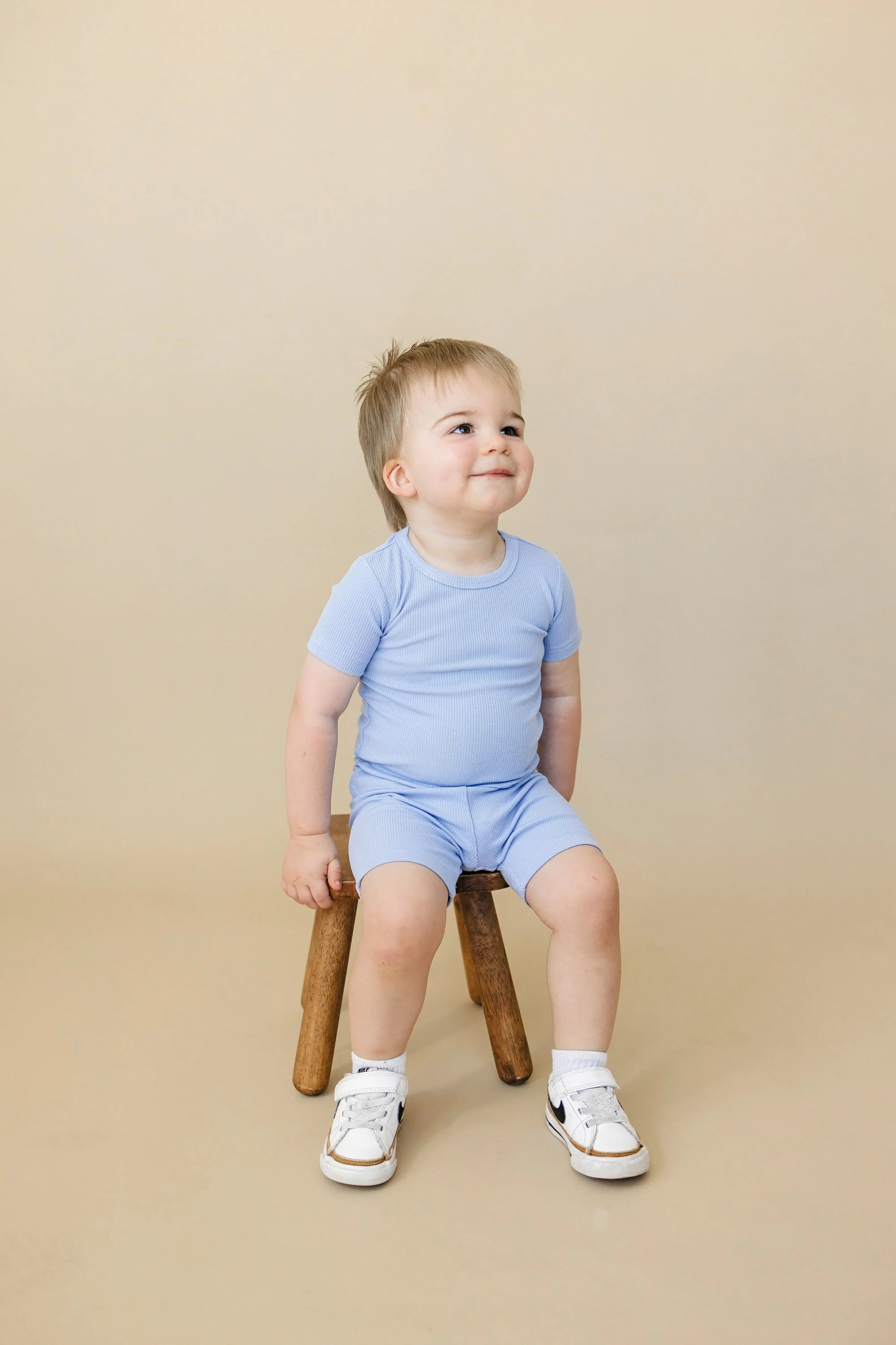 Solid Ribbed Bamboo 2pc Pajamas - more colors - Blue, Cheek, Sleeve, Skin, Baby & Toddler Clothing | Everetts Place