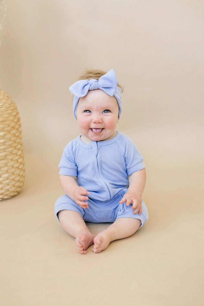 Little Joy Co. Solid Ribbed Bamboo Shorty Romper for Babies Everyday Wear - Everetts Place Boutique - 