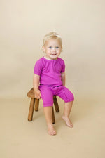 Little Joy Co. Solid Ribbed Bamboo Shorty Romper for Babies Everyday Wear - Everetts Place Boutique - 
