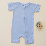 Little Joy Co. Solid Ribbed Bamboo Shorty Romper for Babies Everyday Wear - Everetts Place Boutique - 