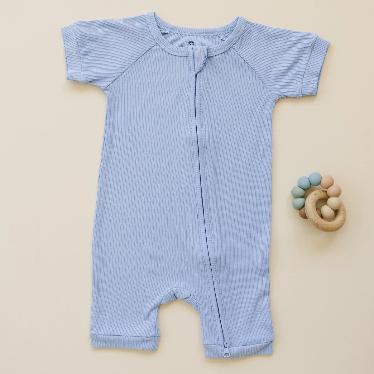 Little Joy Co. Solid Ribbed Bamboo Shorty Romper for Babies Everyday Wear - Everetts Place Boutique - 