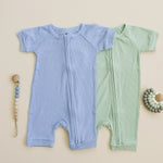 Little Joy Co. Solid Ribbed Bamboo Shorty Romper for Babies Everyday Wear - Everetts Place Boutique - 