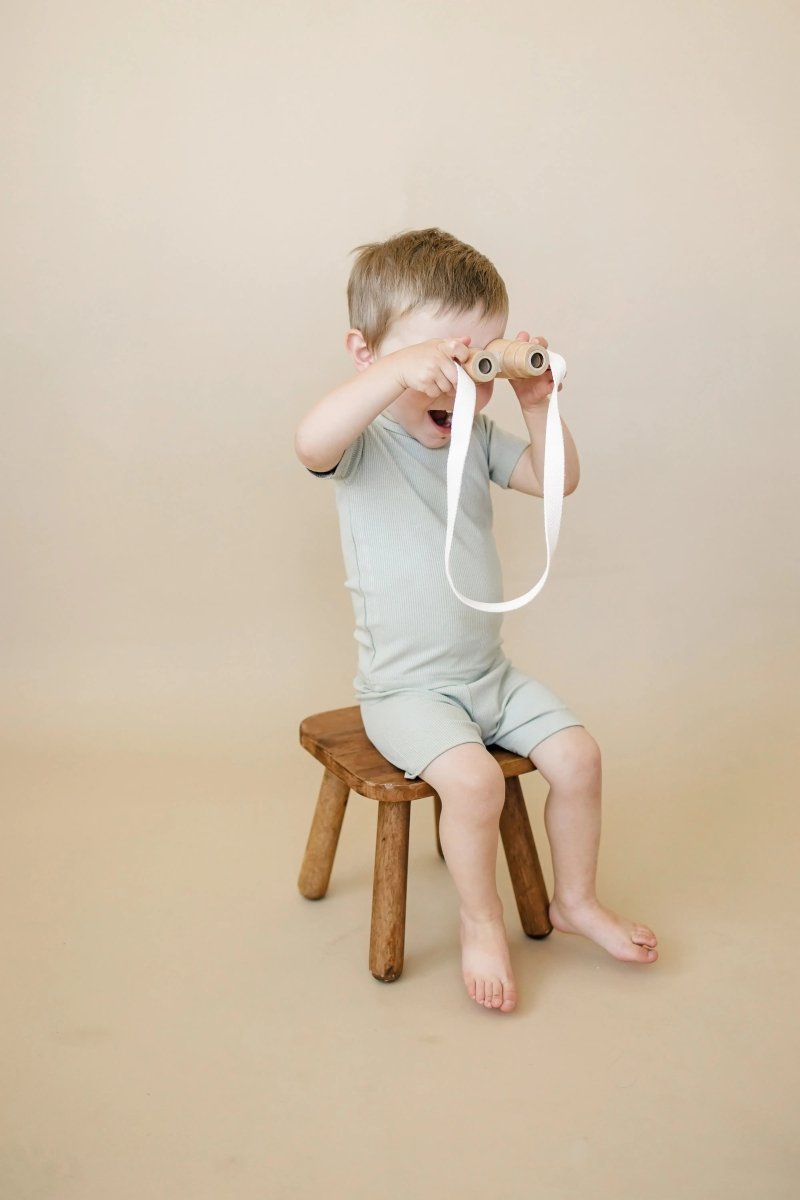 Little Joy Co. Solid Ribbed Bamboo Two Piece Pajamas For Toddlers - Everetts Place Boutique - 