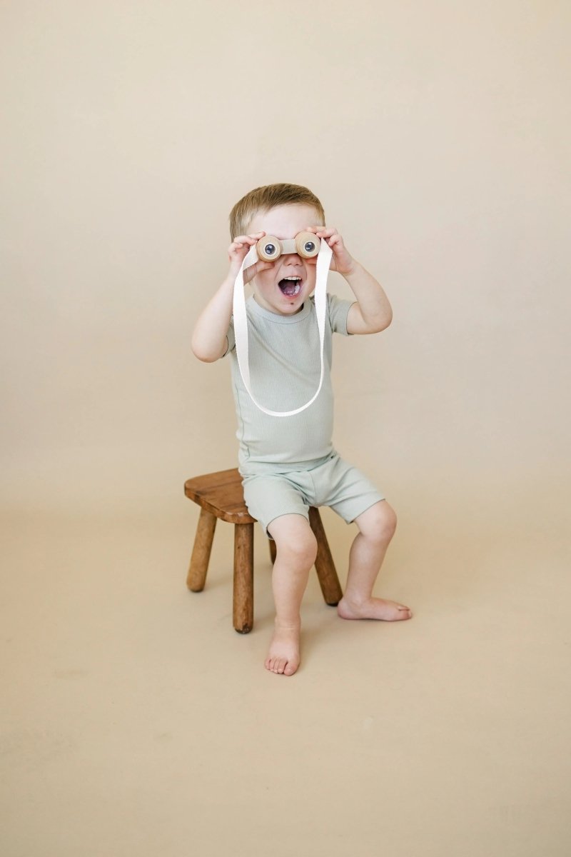 Little Joy Co. Solid Ribbed Bamboo Two Piece Pajamas For Toddlers - Everetts Place Boutique - 