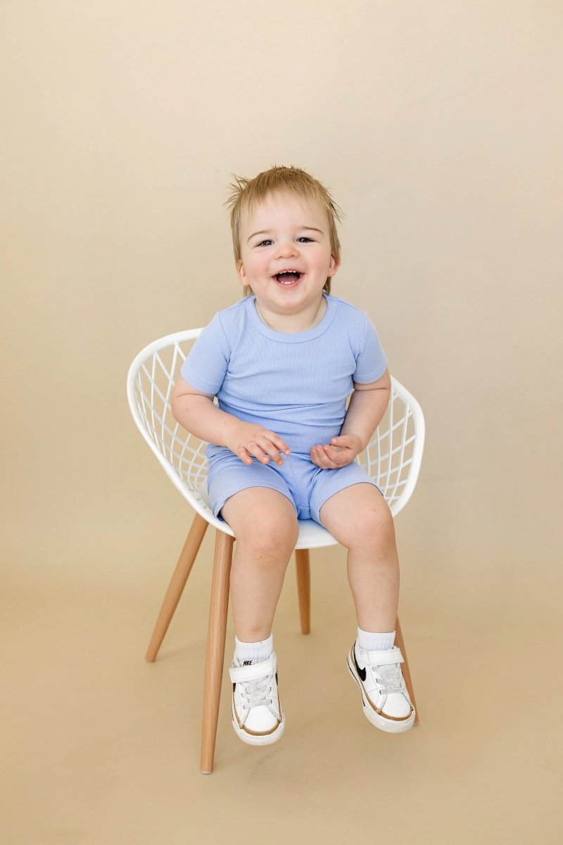 Solid Ribbed Bamboo Two Piece Pajamas For Toddlers - Everetts Place Boutique - 