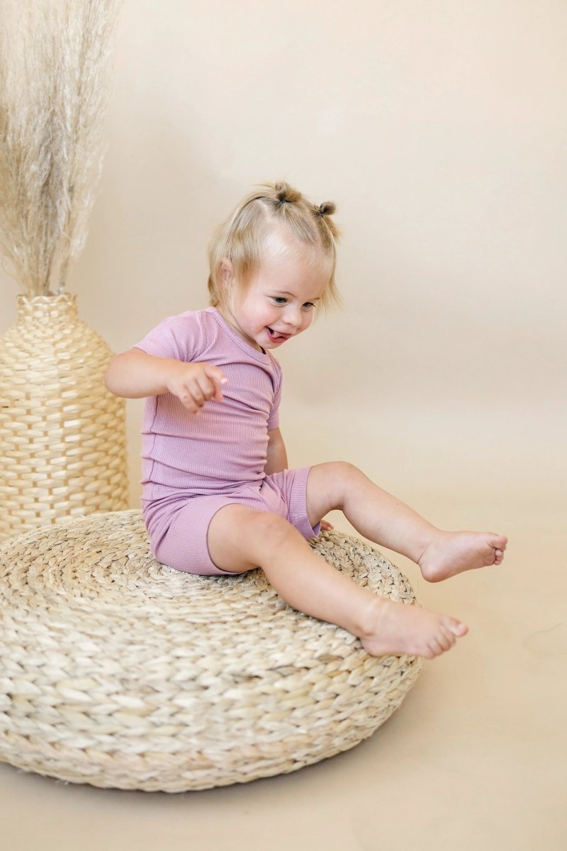 Little Joy Co. Solid Ribbed Bamboo Two Piece Pajamas For Toddlers - Everetts Place Boutique - 