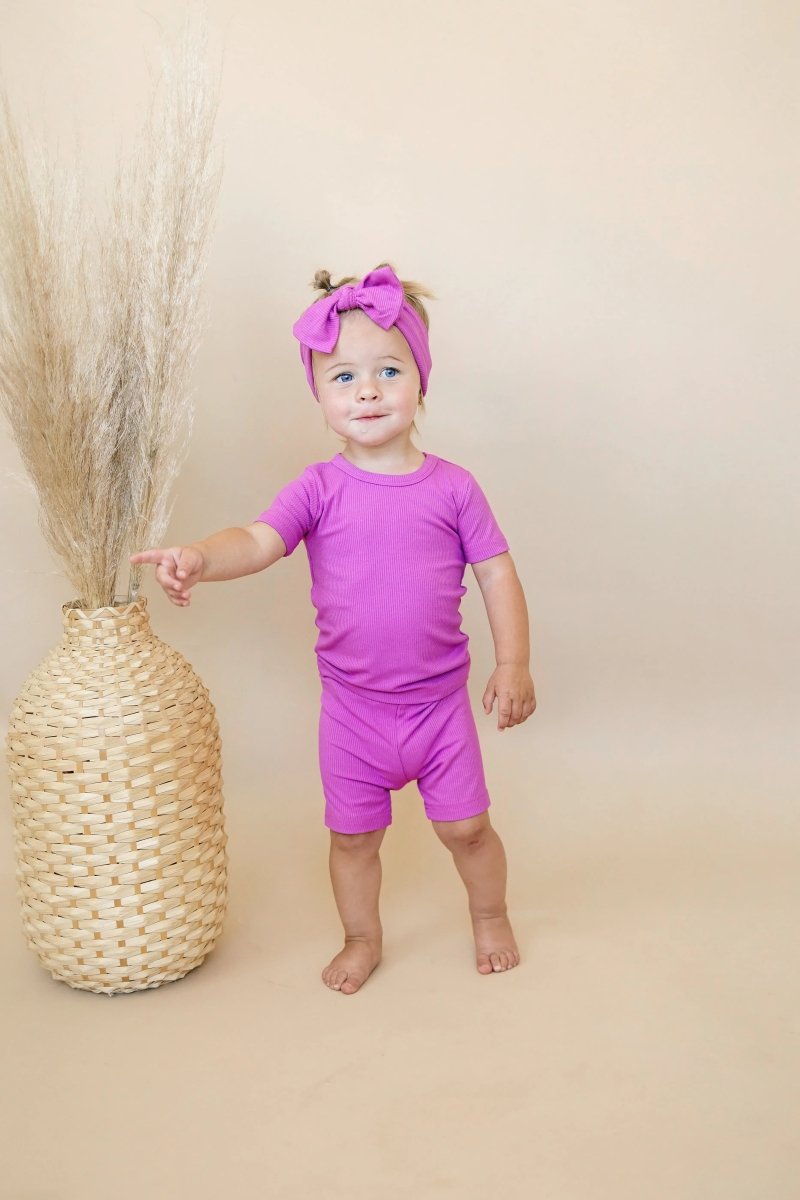 Little Joy Co. Solid Ribbed Bamboo Two Piece Pajamas For Toddlers - Everetts Place Boutique - 