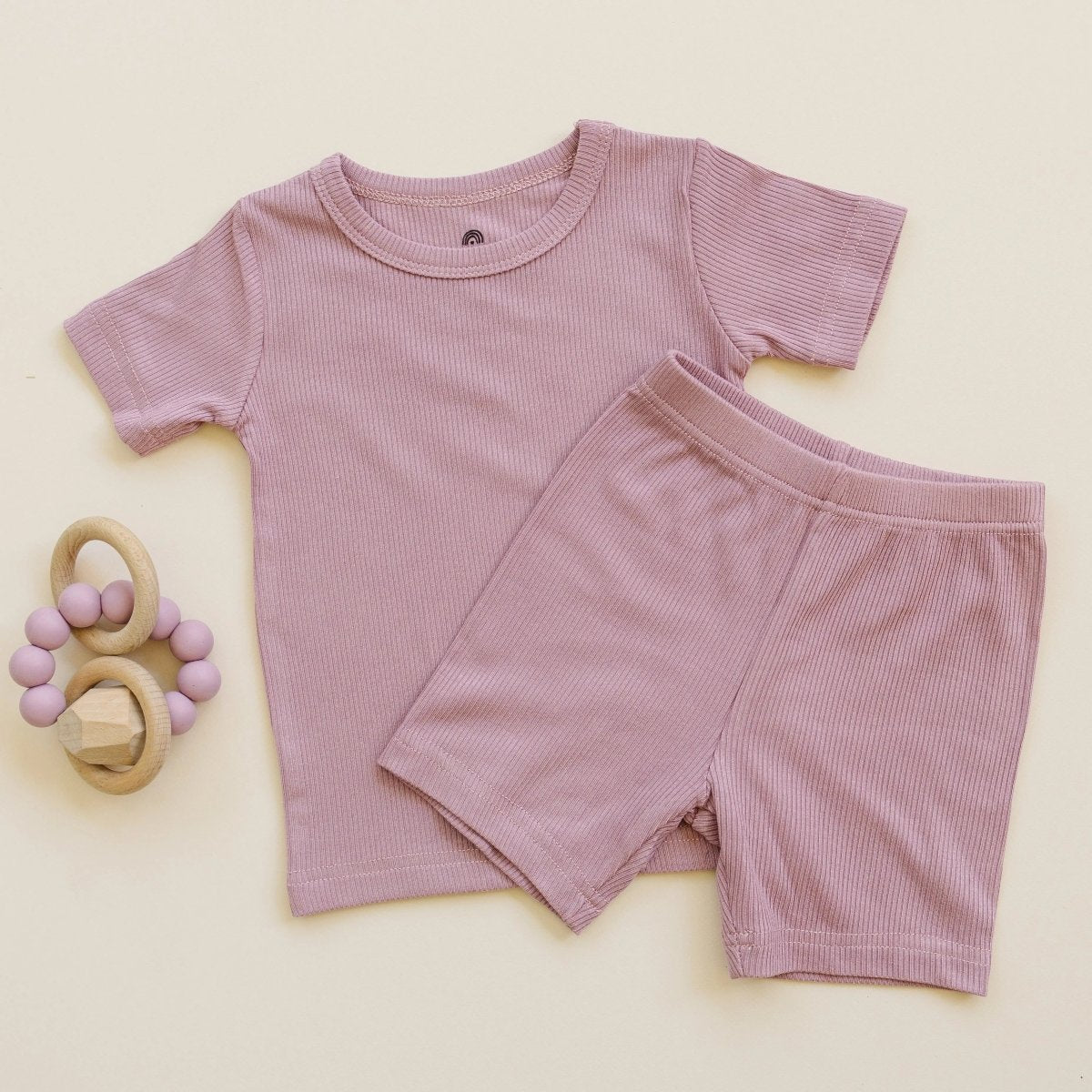 Little Joy Co. Solid Ribbed Bamboo Two Piece Pajamas For Toddlers - Everetts Place Boutique - 