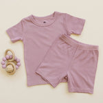 Little Joy Co. Solid Ribbed Bamboo Two Piece Pajamas For Toddlers - Everetts Place Boutique - 