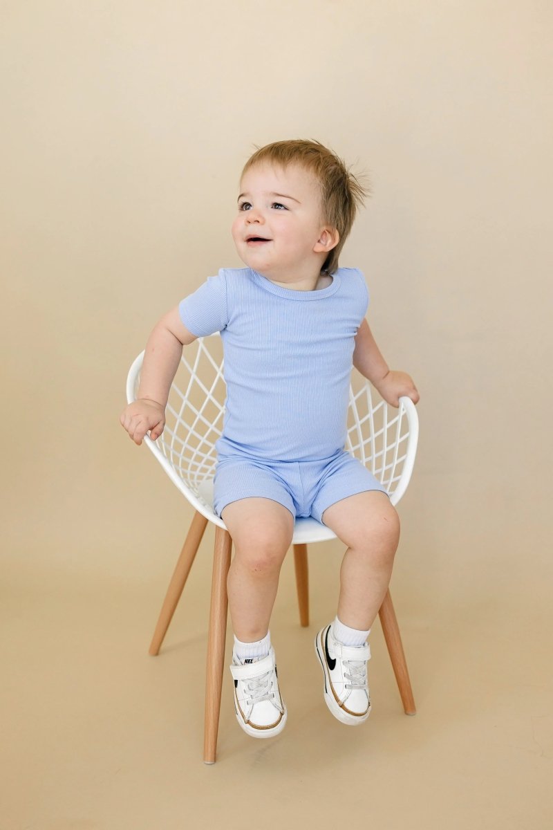 Little Joy Co. Solid Ribbed Bamboo Two Piece Pajamas For Toddlers - Everetts Place Boutique - 