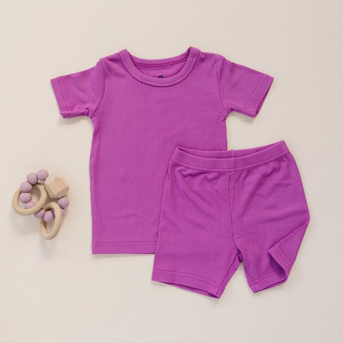 Little Joy Co. Solid Ribbed Bamboo Two Piece Pajamas For Toddlers - Everetts Place Boutique - 