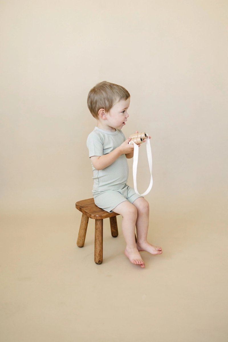 Little Joy Co. Solid Ribbed Bamboo Two Piece Pajamas For Toddlers - Everetts Place Boutique - 