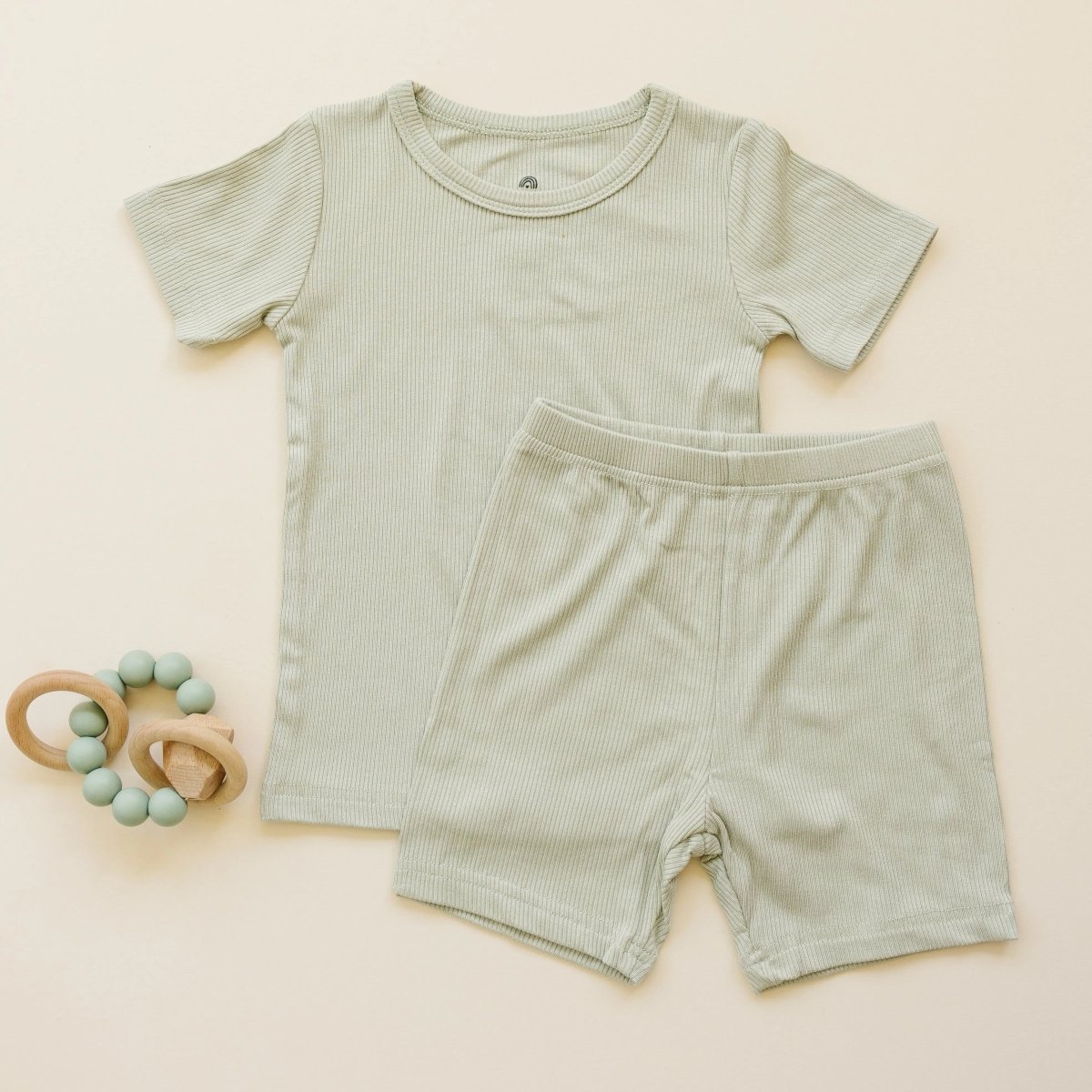 Little Joy Co. Solid Ribbed Bamboo Two Piece Pajamas For Toddlers - Everetts Place Boutique - 