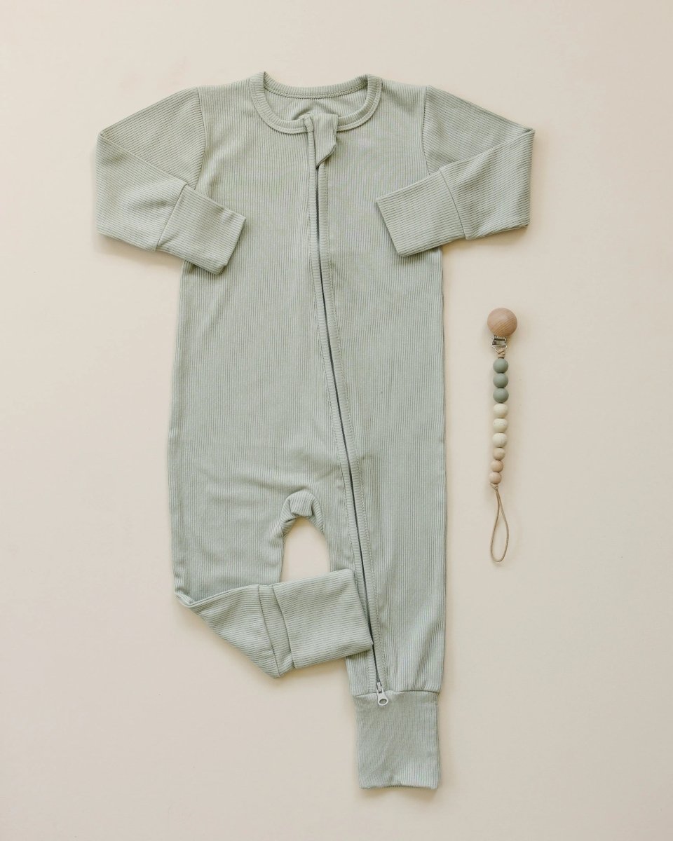 Little Joy Co. Solid Ribbed Bamboo Zippy Romper for Babies in Colors - Everetts Place Boutique - 