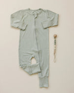 Little Joy Co. Solid Ribbed Bamboo Zippy Romper for Babies in Colors - Everetts Place Boutique - 