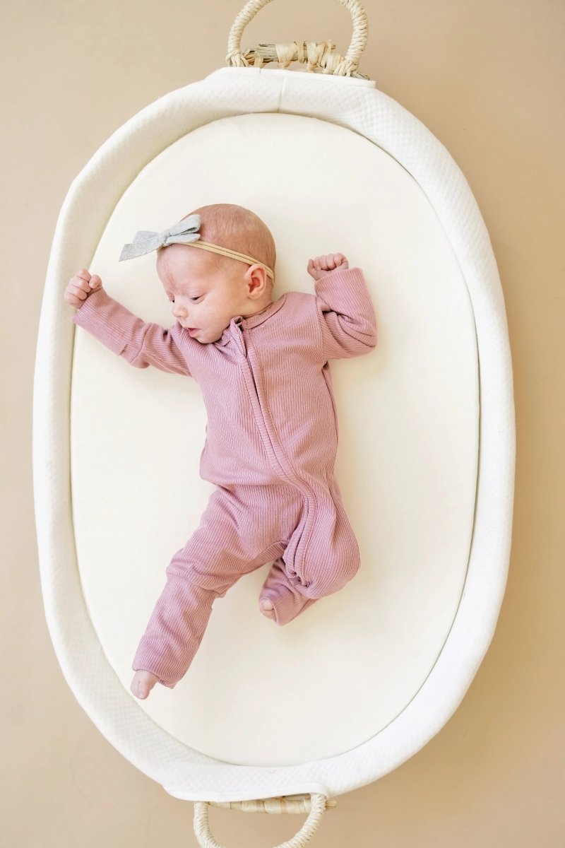 Little Joy Co. Solid Ribbed Bamboo Zippy Romper for Babies in Colors - Everetts Place Boutique - 