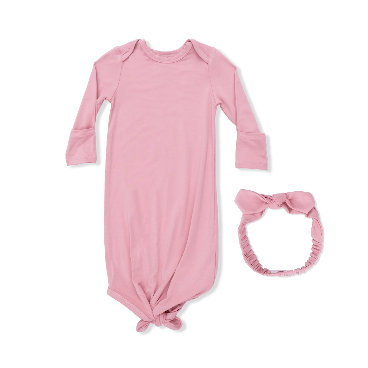Angel Dear Solid Rose Elegance - Knotted Gown and Headband - 