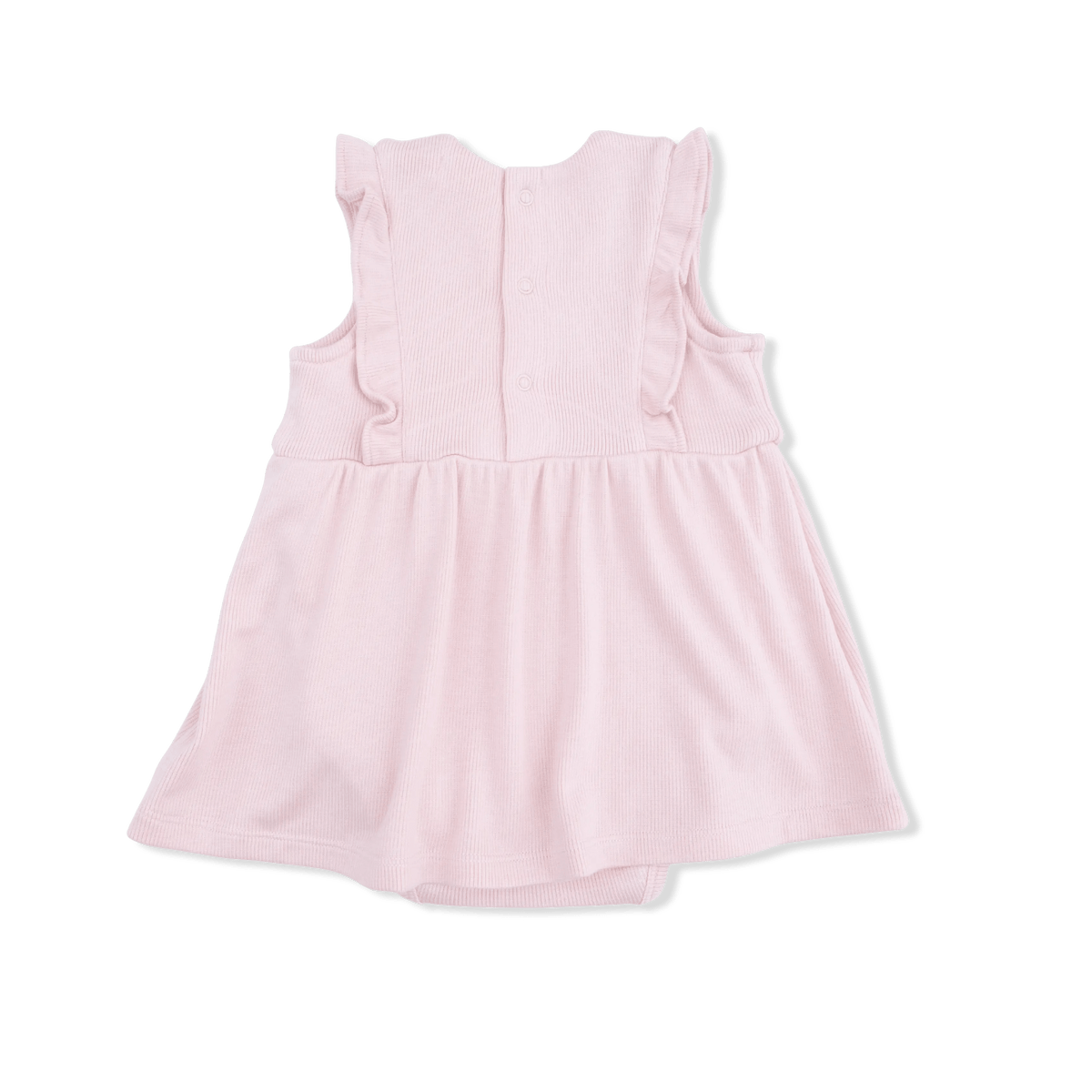 Angel Dear Solid Veiled Pink - Ruffle Bodysuit Dress - 