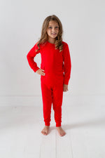 Red and Green Bamboo Two-Piece Pajamas for Kids | Ultra Soft Sleepwear by Rayn’s Tiny Stitches