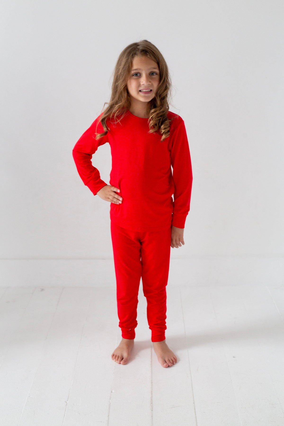 Red and Green Bamboo Two-Piece Pajamas for Kids | Ultra Soft Sleepwear by Rayn’s Tiny Stitches