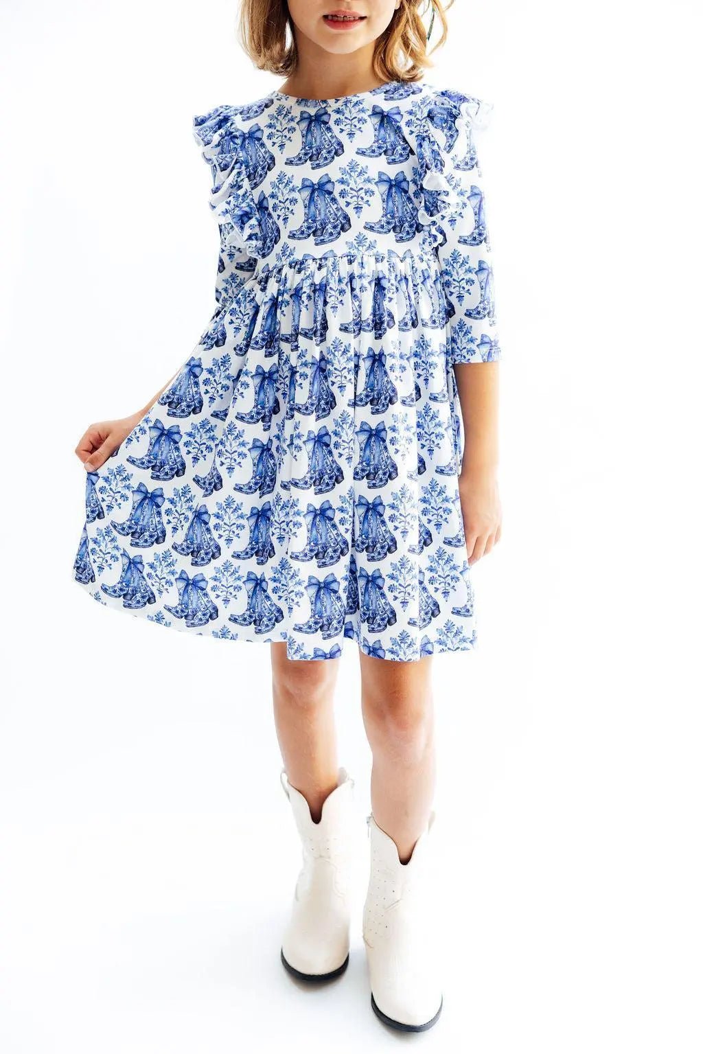 Mila & Rose ® Southern Belle 3/4 Sleeve Ruffle Twirl Dress - 