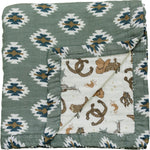 Mebie Baby Southwest Aztec + Outlaw Cowboy Muslin Quilt - 