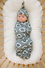 Mebie Baby Southwest Aztec Ribbed Bamboo Newborn Knot Hat Unisex Soft Baby Beanie - 