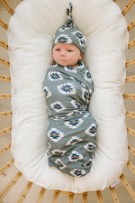 Mebie Baby Southwest Aztec Ribbed Bamboo Stretch Swaddle - 